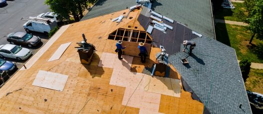 Wooden Roof on Traditional Home Under Construction