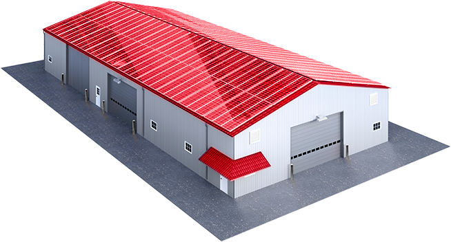 steel building rendering of a metal storage building