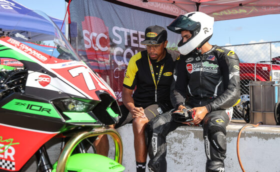 Gabriel Da Silva of Steel Commander Racing relaxing in between rounds at Brainerd Motorsports Park